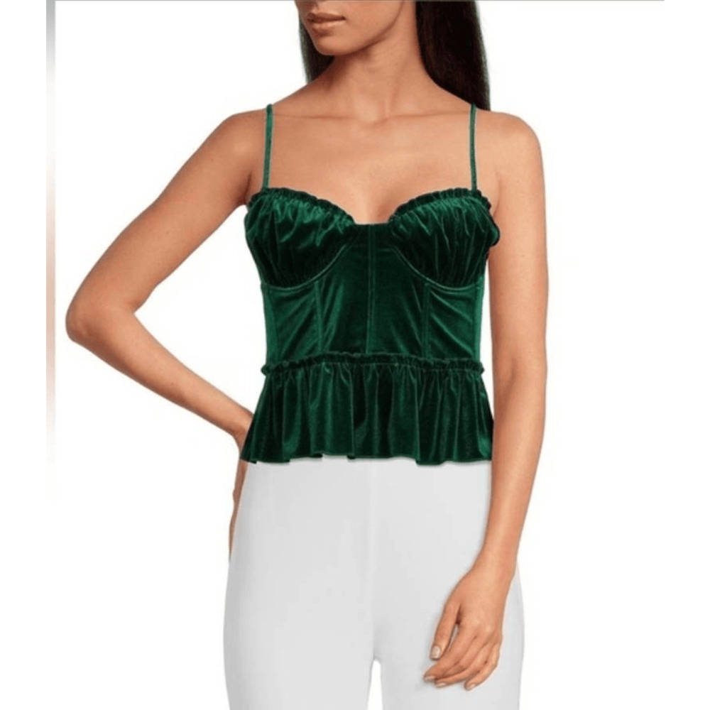 a loves a Pine Green Eden Velvet Cropped Top Size XL NWT (7082)